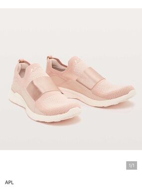 NEW APL Slip-On Knit Sneakers in Light Pink with Metallic Rose Strap